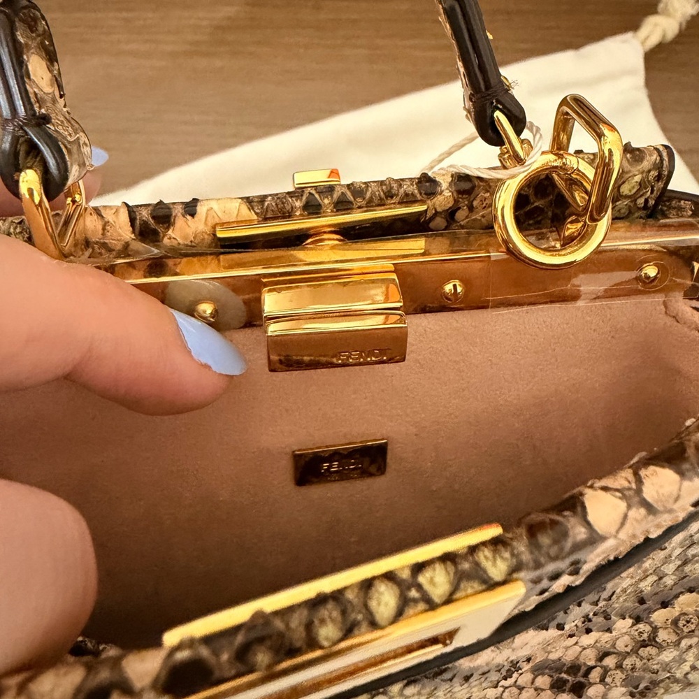 Multi-color FENDI Micro Python Peekaboo GHW Crossbody Shoulder Bag - Picture 10 of 13
